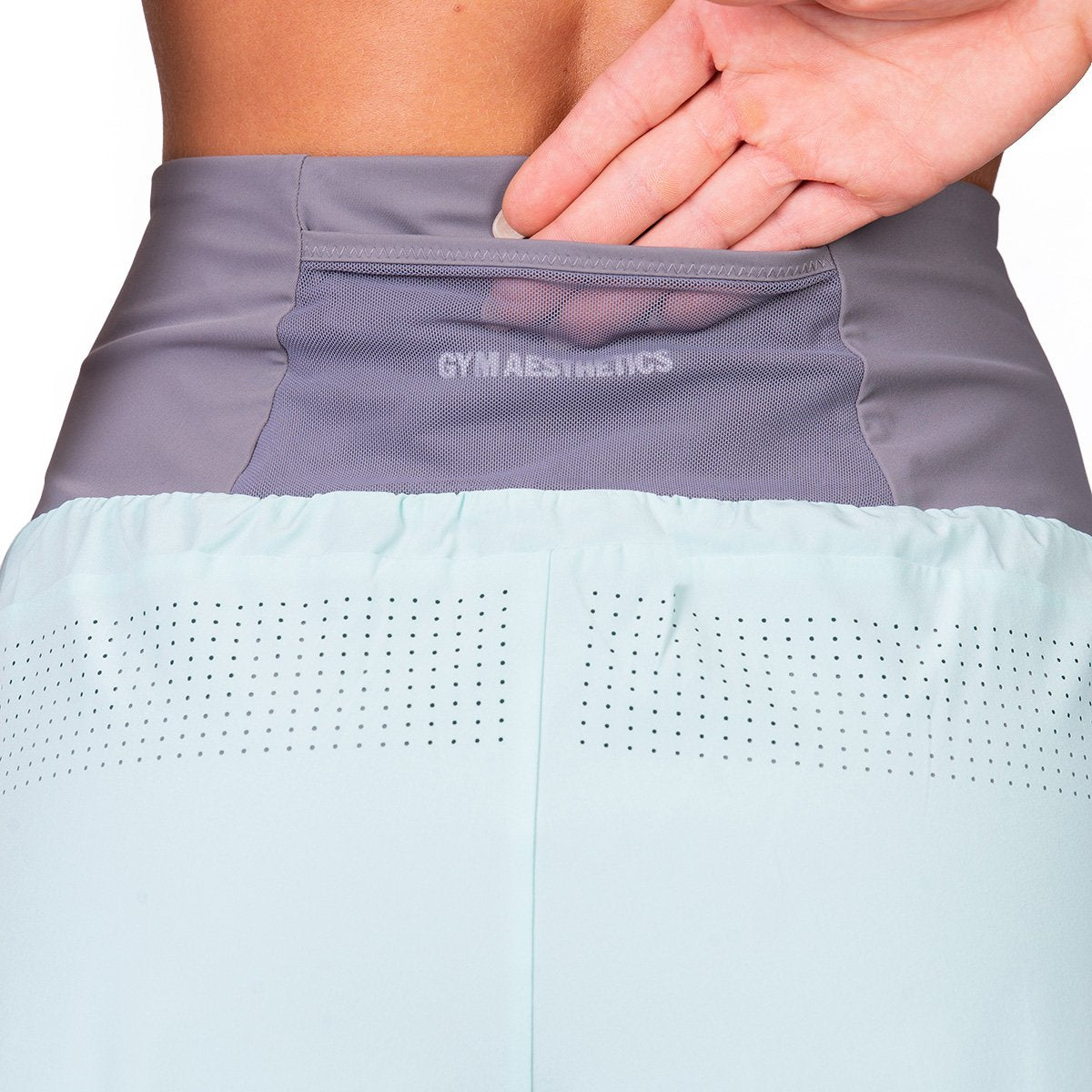 Image of Activewear 2in1 Color Block Running Shorts for Women